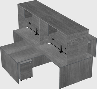 Quad l-shaped office desks