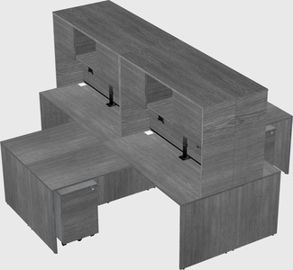 Quad l-shaped office desks