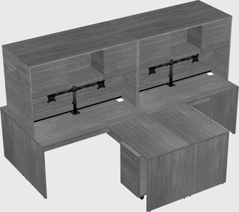 Quad l-shaped office desks