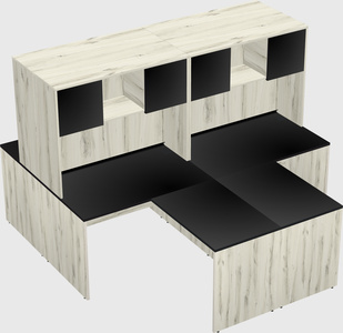 Quad l-shaped office desks