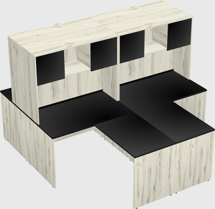 Quad l-shaped office desks