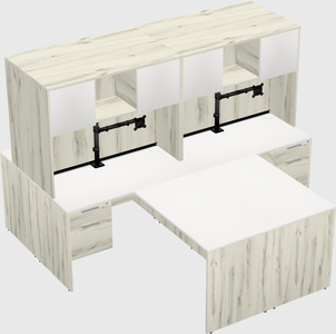 Quad l-shaped office desks