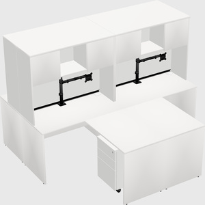 Quad l-shaped office desks
