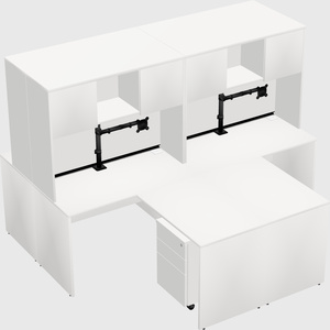 Quad l-shaped office desks