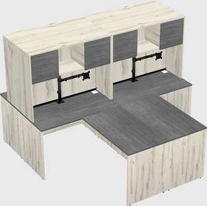 Quad l-shaped office desks