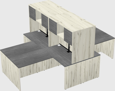 Quad l-shaped office desks