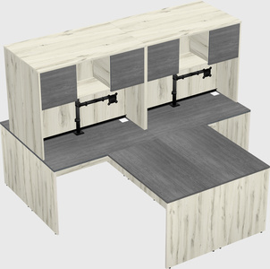 Quad l-shaped office desks