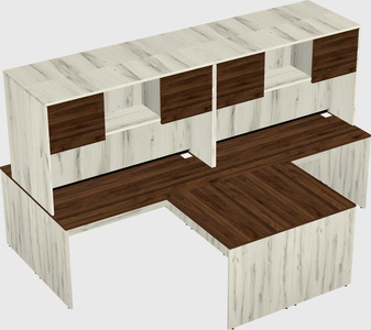 Quad l-shaped office desks