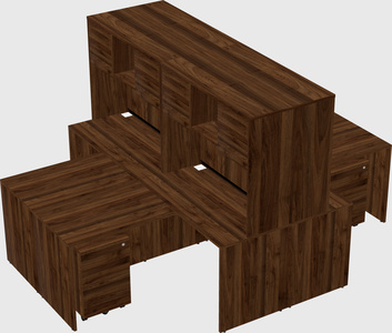 Quad l-shaped office desks