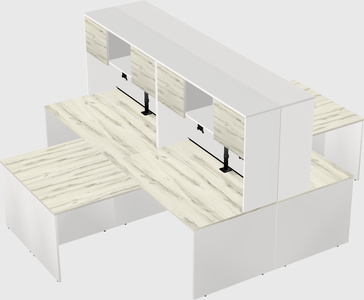 Quad l-shaped office desks