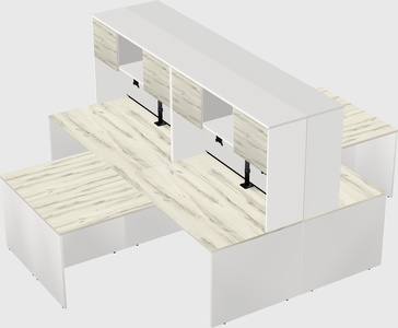 Quad l-shaped office desks