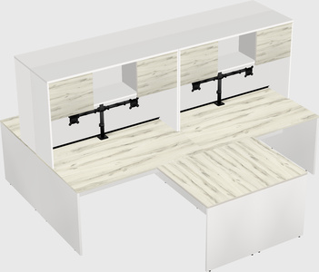 Quad l-shaped office desks