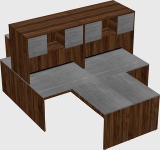 Quad l-shaped office desks