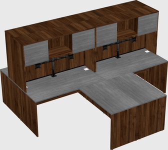 Quad l-shaped office desks