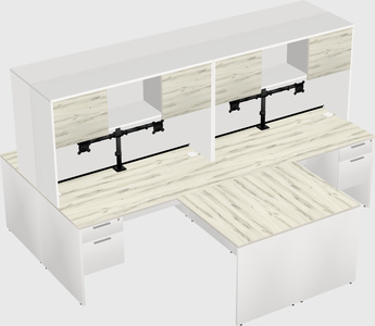 Quad l-shaped office desks