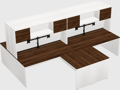 Quad l-shaped office desks