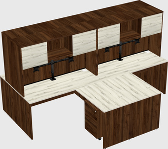Quad l-shaped office desks