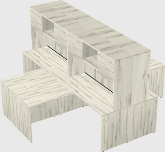 Quad l-shaped office desks
