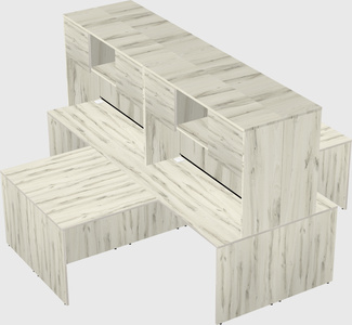 Quad l-shaped office desks