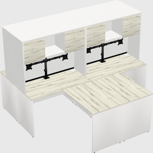 Quad l-shaped office desks