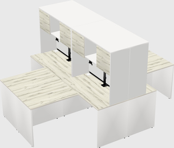 Quad l-shaped office desks