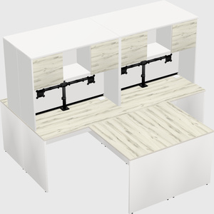Quad l-shaped office desks