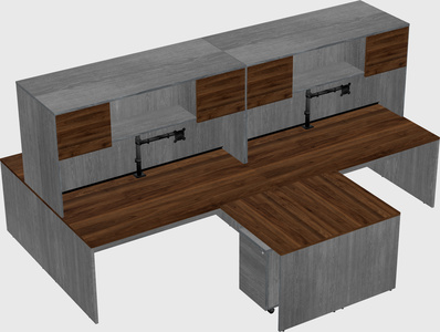 Quad l-shaped office desks