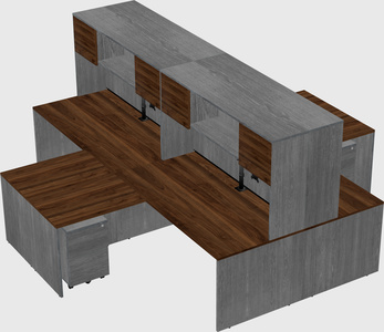 Quad l-shaped office desks