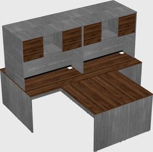 Quad l-shaped office desks