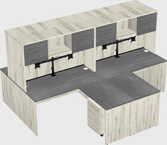 Quad l-shaped office desks