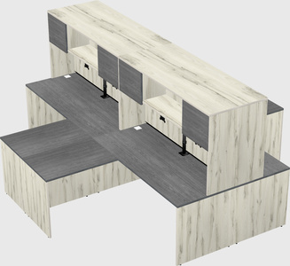 Quad l-shaped office desks