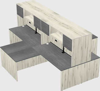 Quad l-shaped office desks