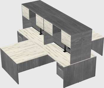 Quad l-shaped office desks