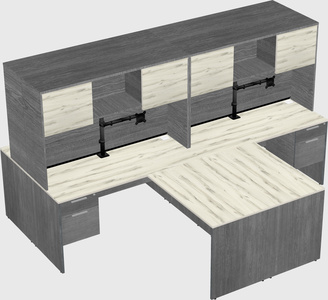 Quad l-shaped office desks