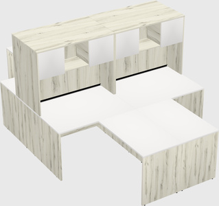 Quad l-shaped office desks