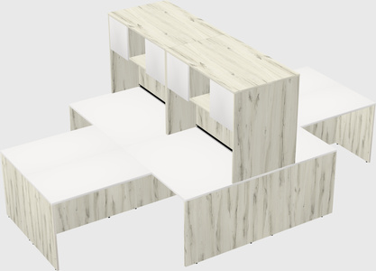 Quad l-shaped office desks