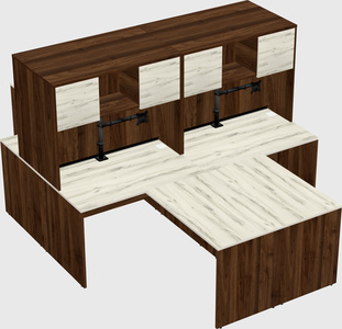 Quad l-shaped office desks