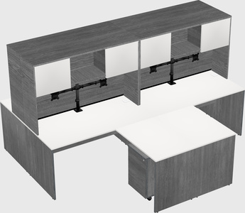 Quad l-shaped office desks
