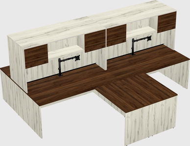 Quad l-shaped office desks