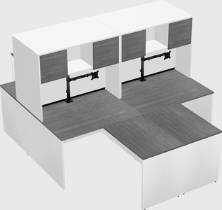 Quad l-shaped office desks