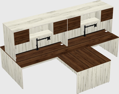 Quad l-shaped office desks