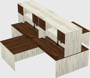 Quad l-shaped office desks