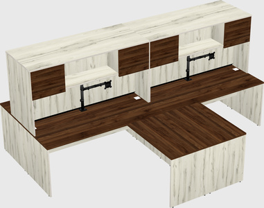 Quad l-shaped office desks