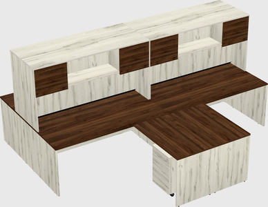 Quad l-shaped office desks
