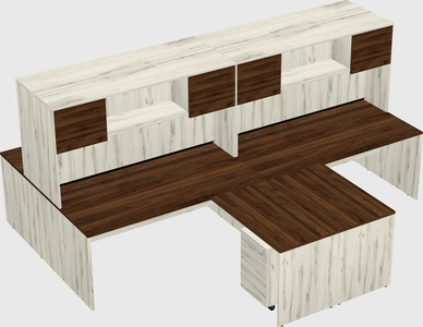 Quad l-shaped office desks