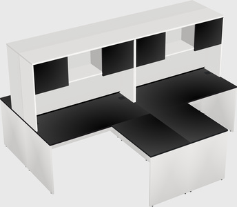 Quad l-shaped office desks
