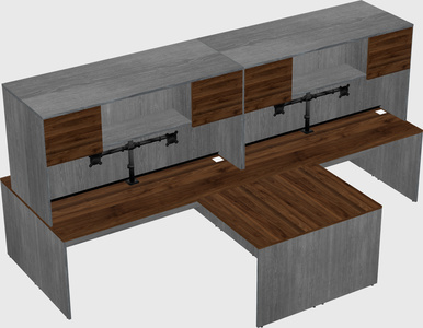 Quad l-shaped office desks