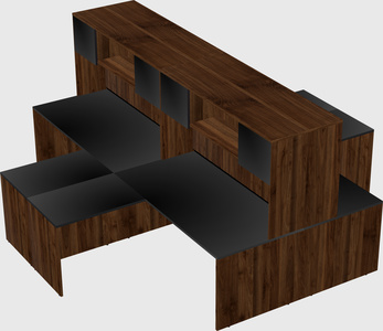 Quad l-shaped office desks