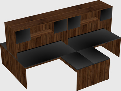 Quad l-shaped office desks