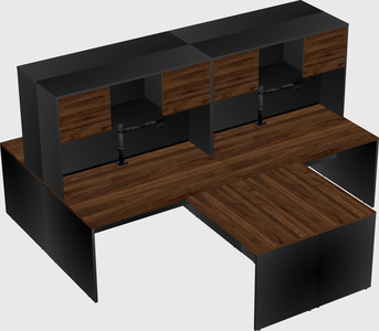 Quad l-shaped office desks